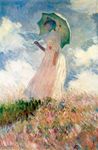 Donna con parasole da Claude Monet